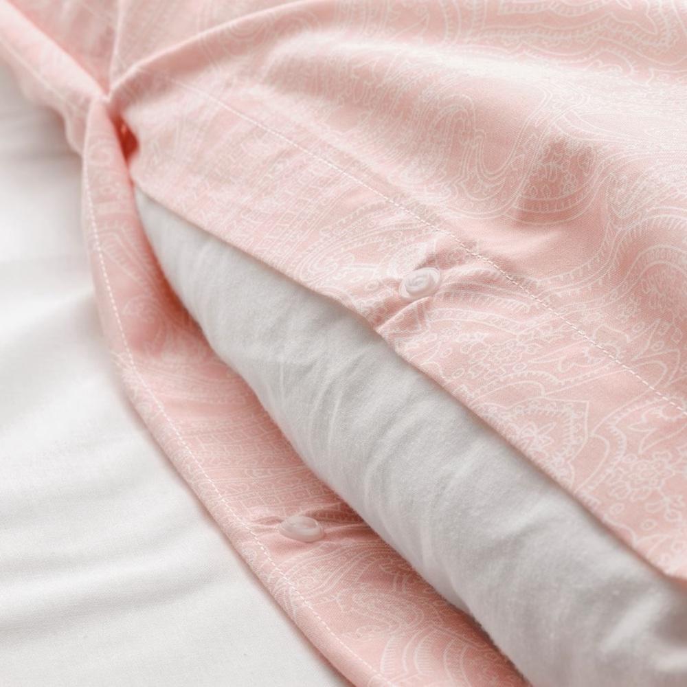IKEA JÄTTEVALLMO Duvet Cover and pillowcase(s)Paisley light pink/white, King NEW - Picture 6 of 8